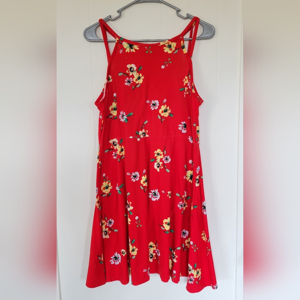 Arizona Jean Company Red Floral Mini Dress